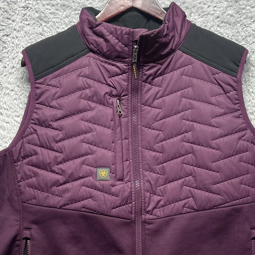 Ariat Rebar Cloud 9‎ Jacket Vest Womens 2XL Potent Purple Quilted Insulated